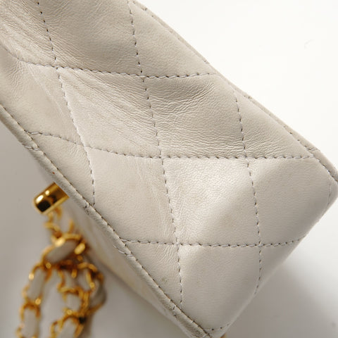 CHANEL Unit 1, 1986-1988 Mini Matelassé Bicolor Shoulder Bag white WS28879