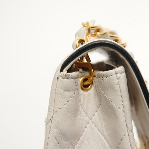 CHANEL Unit 1, 1986-1988 Mini Matelassé Bicolor Shoulder Bag white WS28879