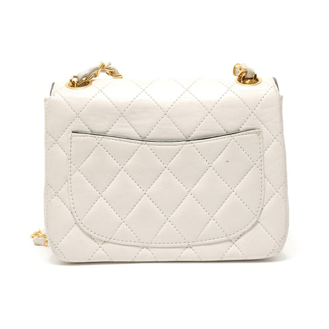 CHANEL Unit 1, 1986-1988 Mini Matelassé Bicolor Shoulder Bag white WS28879
