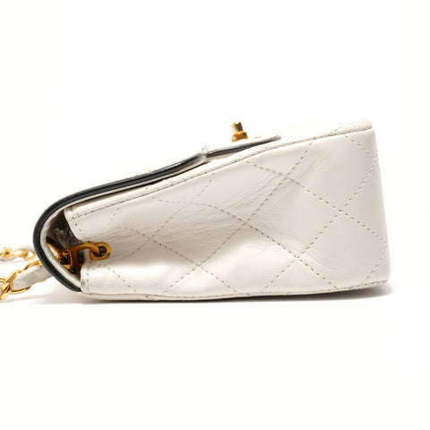 CHANEL Unit 1, 1986-1988 Mini Matelassé Bicolor Shoulder Bag white WS28879