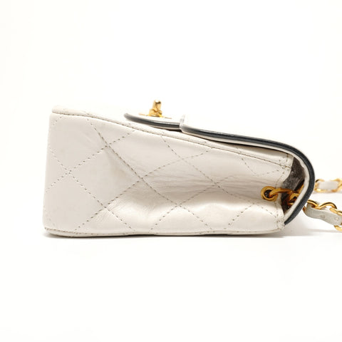 CHANEL Unit 1, 1986-1988 Mini Matelassé Bicolor Shoulder Bag white WS28879
