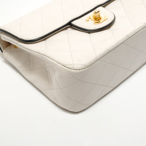CHANEL Unit 1, 1986-1988 Mini Matelassé Bicolor Shoulder Bag white WS28879