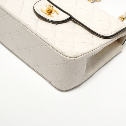 CHANEL Unit 1, 1986-1988 Mini Matelassé Bicolor Shoulder Bag white WS28879