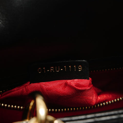Christian Dior Lady Dior 2-way Lambskin Shoulder Bag black WS28880