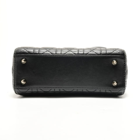 Christian Dior Lady Dior 2-way Lambskin Shoulder Bag black WS28880