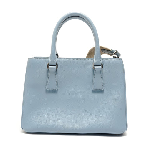 PRADA 2-way Saffiano leather bag with pouch Shoulder Bag blue WS28882