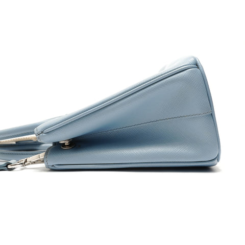 PRADA 2-way Saffiano leather bag with pouch Shoulder Bag blue WS28882