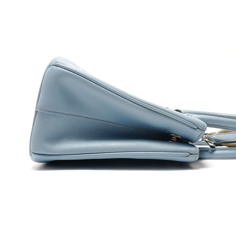 PRADA 2-way Saffiano leather bag with pouch Shoulder Bag blue WS28882