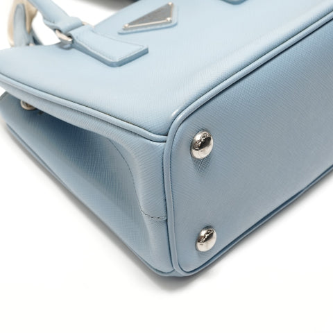 PRADA 2-way Saffiano leather bag with pouch Shoulder Bag blue WS28882