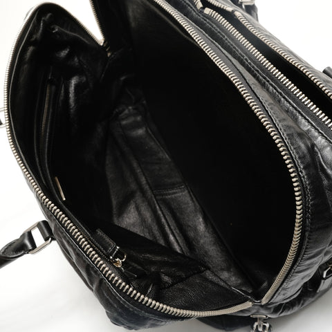 PRADA Nappa antique leather with Wrinkles finish Handbag black WS28887