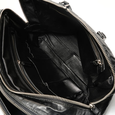 PRADA Nappa antique leather with Wrinkles finish Handbag black WS28887