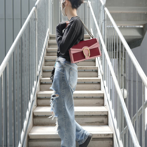 GUCCI Dionysus bicolor Shoulder Bag Red WS28888