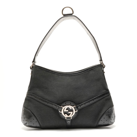 GUCCI Interlocking one belt Shoulder Bag black WS28892