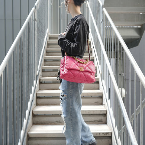 CHANEL Item No. 29, 2020 Lambskin Dizneuf Chain Shoulder 19 Shoulder Bag pink WS28893