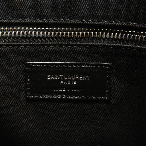 YVES SAINT LAURENT Croco embossed 2WAY Shoulder Bag black WS28895