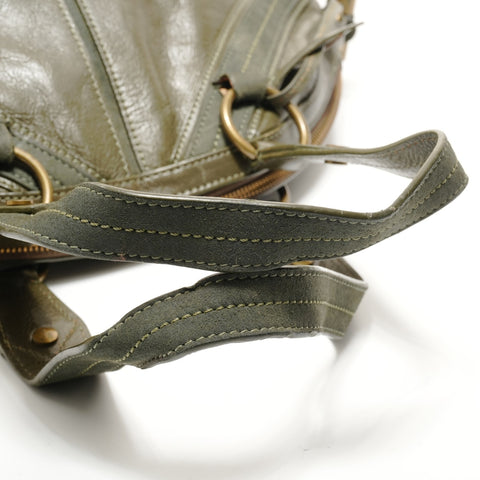 YVES SAINT LAURENT Muse Suede x Leather Shoulder Bag green WS28896