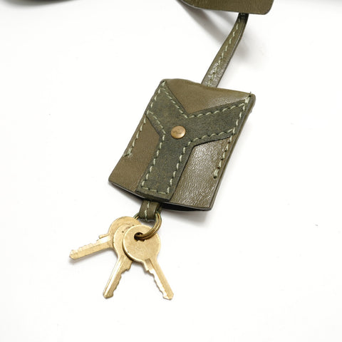 YVES SAINT LAURENT Muse Suede x Leather Shoulder Bag green WS28896