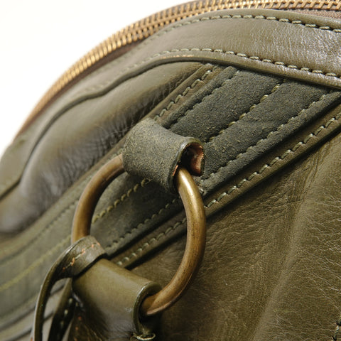 YVES SAINT LAURENT Muse Suede x Leather Shoulder Bag green WS28896