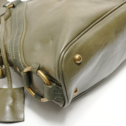 YVES SAINT LAURENT Muse Suede x Leather Shoulder Bag green WS28896