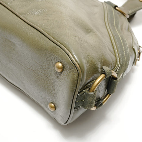 YVES SAINT LAURENT Muse Suede x Leather Shoulder Bag green WS28896