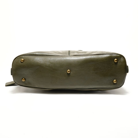 YVES SAINT LAURENT Muse Suede x Leather Shoulder Bag green WS28896