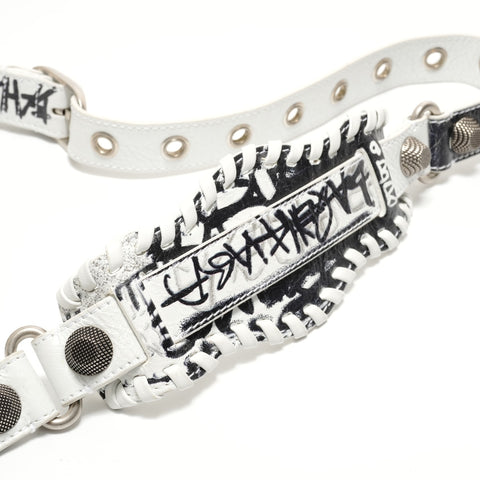BALENCIAGA Graffiti Lucagol XS Shoulder Bag white WS28898