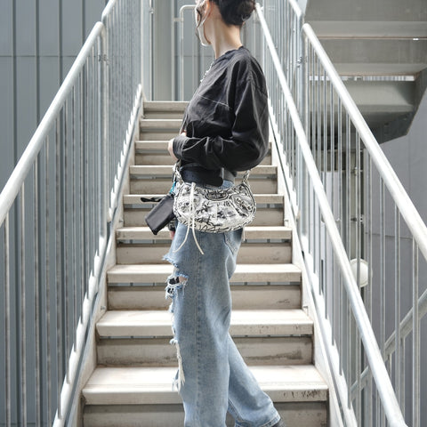 BALENCIAGA Graffiti Lucagol XS Shoulder Bag white WS28898