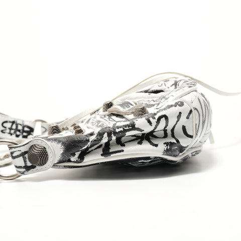 BALENCIAGA Graffiti Lucagol XS Shoulder Bag white WS28898
