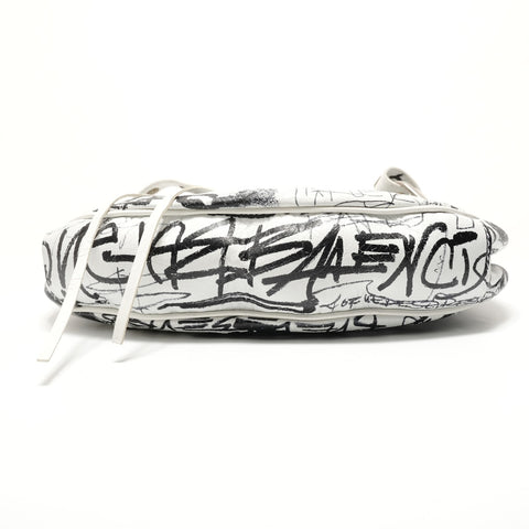 BALENCIAGA Graffiti Lucagol XS Shoulder Bag white WS28898