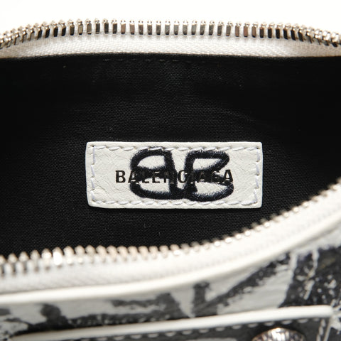 BALENCIAGA Graffiti Lucagol XS Shoulder Bag white WS28898