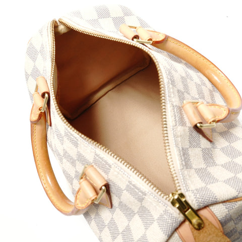 LOUIS VUITTON 2011 Damier Azur Speedy 25 Handbag white WS28899