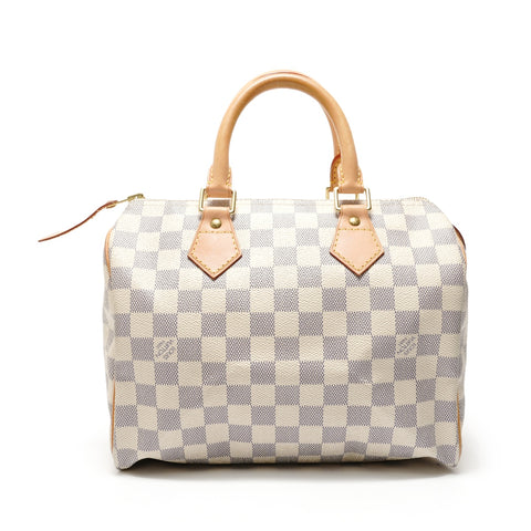 LOUIS VUITTON 2011 Damier Azur Speedy 25 Handbag white WS28899