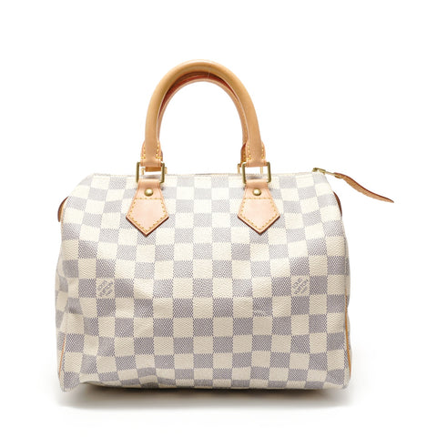 LOUIS VUITTON 2011 Damier Azur Speedy 25 Handbag white WS28899