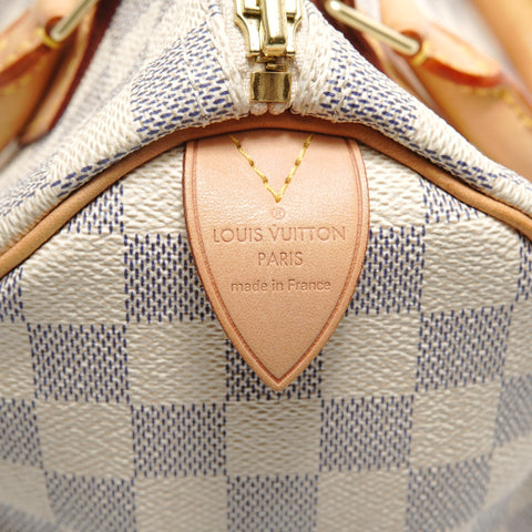 LOUIS VUITTON 2011 Damier Azur Speedy 25 Handbag white WS28899
