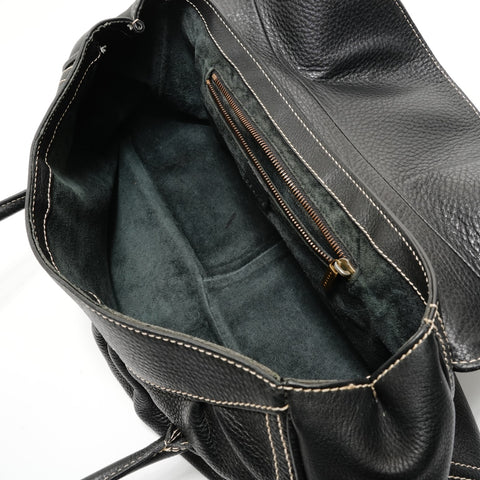 CELINE Large Shoe Quet Leather Shoulder Bag black WS28900