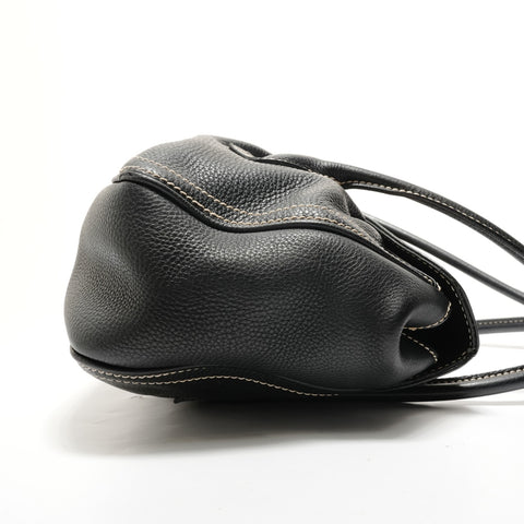 CELINE Large Shoe Quet Leather Shoulder Bag black WS28900