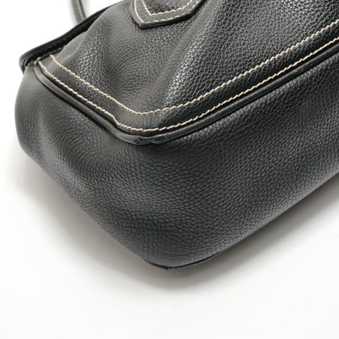 CELINE Large Shoe Quet Leather Shoulder Bag black WS28900
