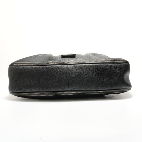 CELINE Large Shoe Quet Leather Shoulder Bag black WS28900