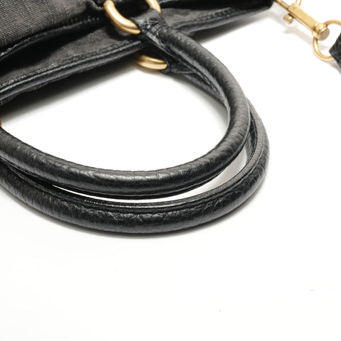 LOUIS VUITTON 2005 Neo Cavvy GM Denim Shoulder Bag black WS28901