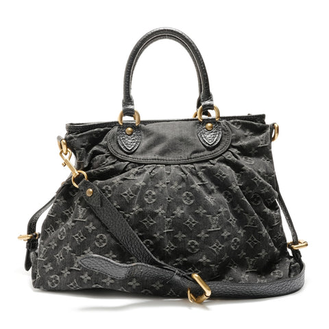 LOUIS VUITTON 2005 Neo Cavvy GM Denim Shoulder Bag black WS28901
