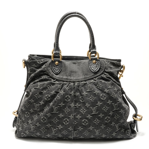 LOUIS VUITTON 2005 Neo Cavvy GM Denim Shoulder Bag black WS28901