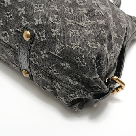 LOUIS VUITTON 2005 Neo Cavvy GM Denim Shoulder Bag black WS28901