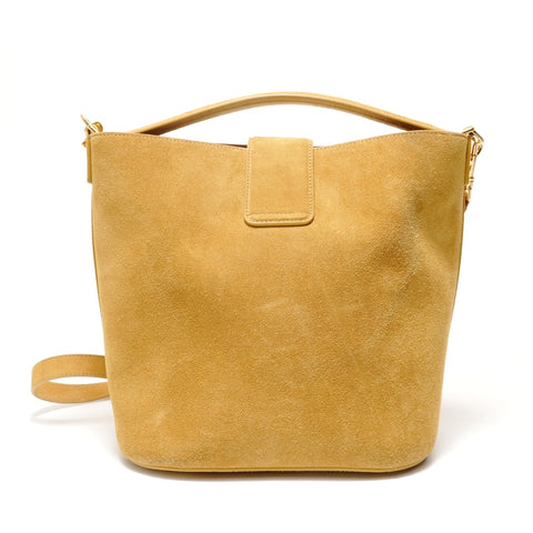 CELINE Medium Louise Metal Gold Shoulder Bag Brown WS28902
