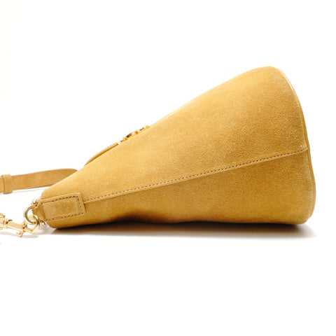 CELINE Medium Louise Metal Gold Shoulder Bag Brown WS28902