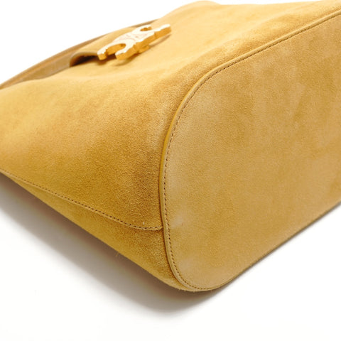 CELINE Medium Louise Metal Gold Shoulder Bag Brown WS28902