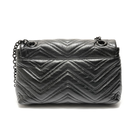 GUCCI GG Marmont V Stitch Shoulder Bag black WS28905