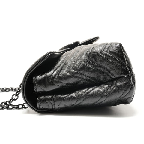 GUCCI GG Marmont V Stitch Shoulder Bag black WS28905