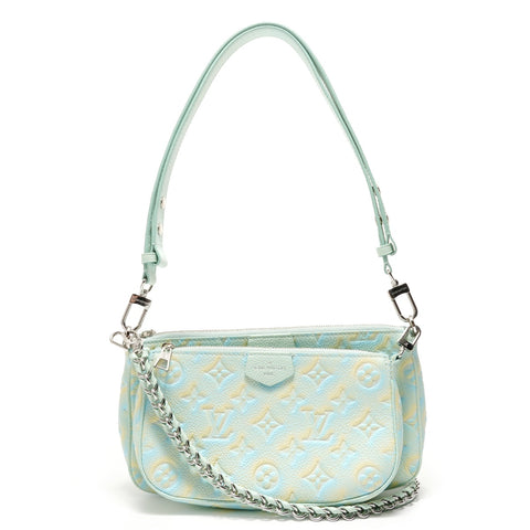 LOUIS VUITTON Monogram Empreinte Pochette Accessories Shoulder Bag blue WS28906