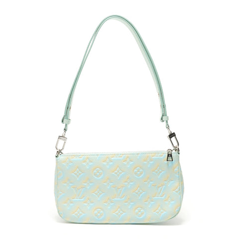 LOUIS VUITTON Monogram Empreinte Pochette Accessories Shoulder Bag blue WS28906
