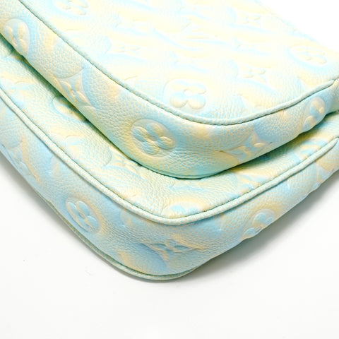 LOUIS VUITTON Monogram Empreinte Pochette Accessories Shoulder Bag blue WS28906